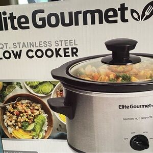 Elite Gourmet Stainless Steel Slow Cooker